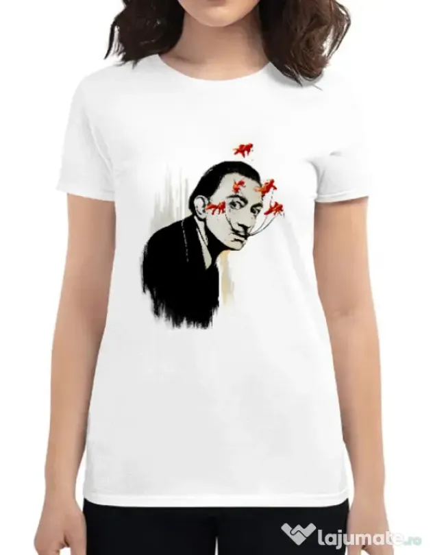 Tricou ADLER dama Lift that moustache Alb