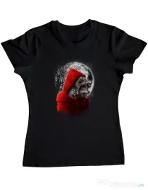 Tricou ADLER dama Wolf hood Negru