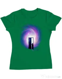 Tricou ADLER dama Doors to the future Verde mediu