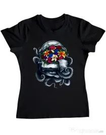 Tricou ADLER dama Space bloom Negru
