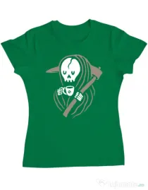 Tricou ADLER dama Grim reaper love coffee Verde mediu