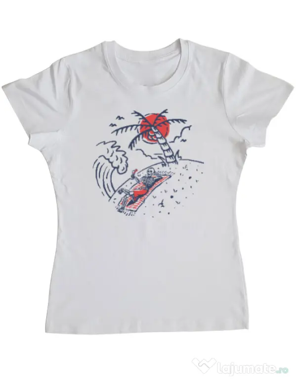 Tricou ADLER dama Relax Skeleton Alb