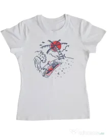 Tricou ADLER dama Relax Skeleton Alb