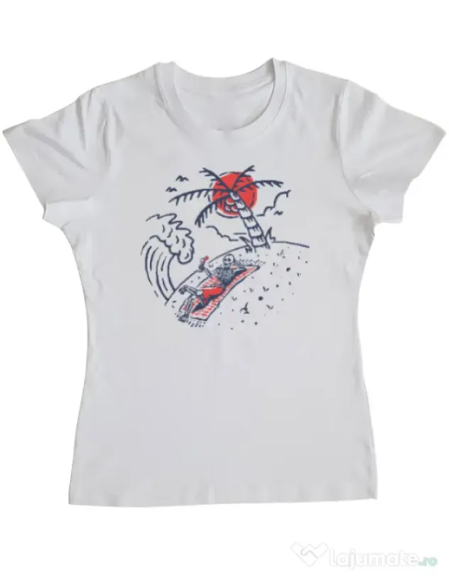 Tricou ADLER dama Relax Skeleton Alb