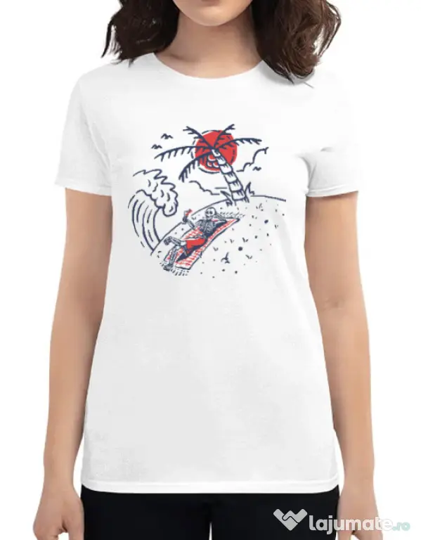 Tricou ADLER dama Relax Skeleton Alb