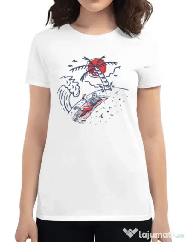 Tricou ADLER dama Relax Skeleton Alb