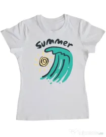 Tricou ADLER dama Summer Beach Alb