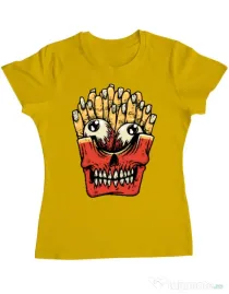 Tricou ADLER dama Zombie French Fries Galben