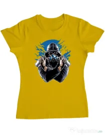 Tricou ADLER dama Graffiti gas mask Galben