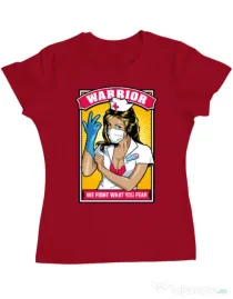 Tricou ADLER dama Fight what we fear Rosu