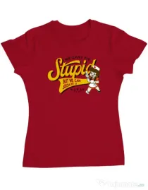 Tricou ADLER dama Can\'t fix stupid Rosu
