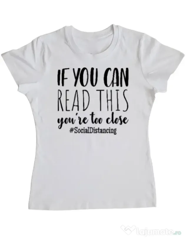 Tricou ADLER dama Too close Alb