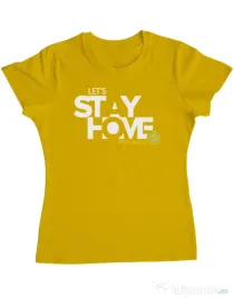 Tricou ADLER dama Stay home Galben