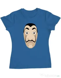 Tricou ADLER dama Dali mask Albastru azuriu