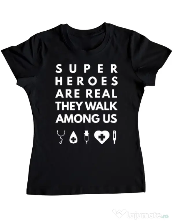 Tricou ADLER dama Medical heroes Negru