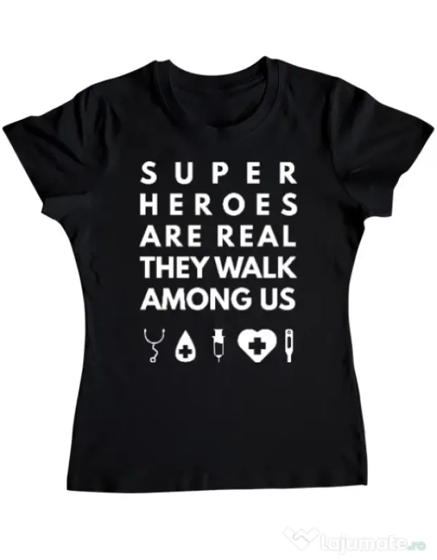 Tricou ADLER dama Medical heroes Negru