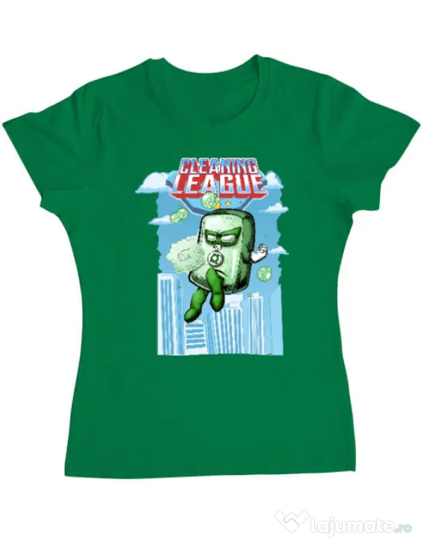 Tricou ADLER dama Cleaning league Soap Verde mediu
