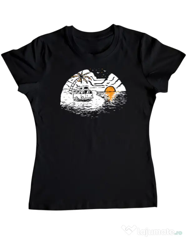 Tricou ADLER dama Van beach Negru