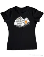 Tricou ADLER dama Van beach Negru