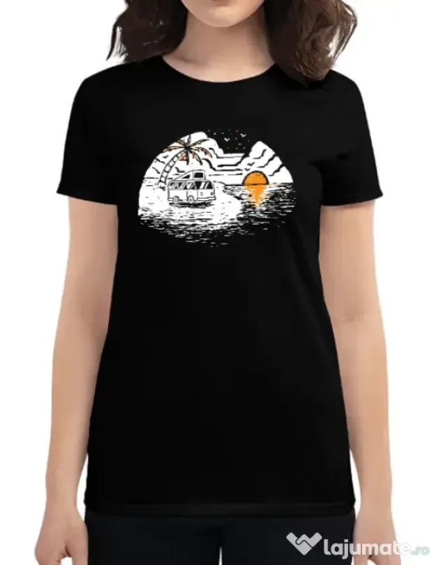 Tricou ADLER dama Van beach Negru