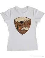 Tricou ADLER dama Camp cliffs Alb