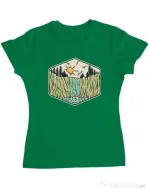 Tricou ADLER dama Beauty waterfall Verde mediu
