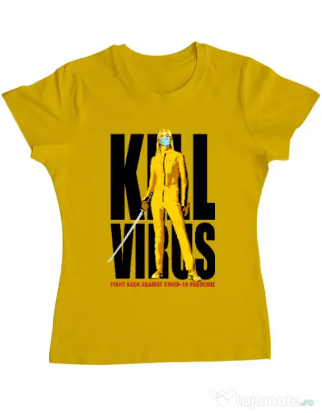 Tricou ADLER dama Kill bill Galben