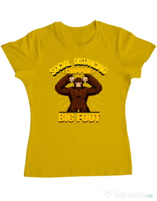 Tricou ADLER dama Social distancing 2 Galben