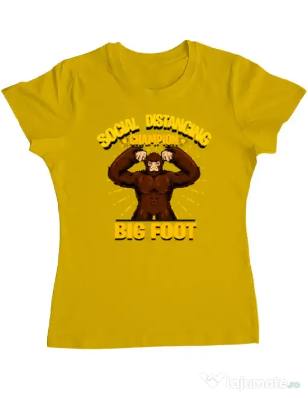 Tricou ADLER dama Social distancing 2 Galben