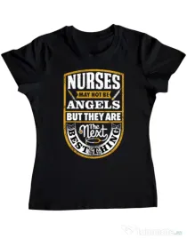 Tricou ADLER dama Angel nurses Negru
