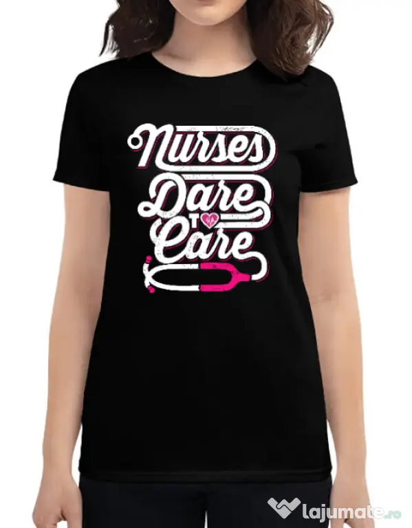 Tricou ADLER dama Dare to care Negru