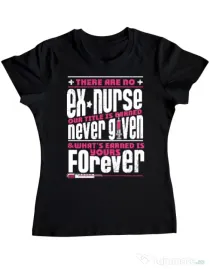 Tricou ADLER dama Ex nurse Negru
