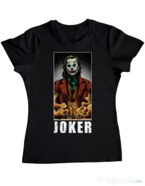 Tricou ADLER dama Joker flames Negru