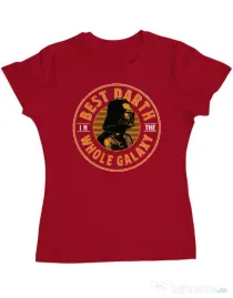 Tricou ADLER dama Best Darth in the galaxy Rosu