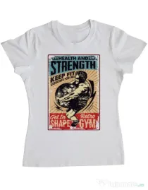 Tricou ADLER dama Health and strength Alb