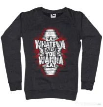 Bluza ADLER dama Eat what you want Negru melanj