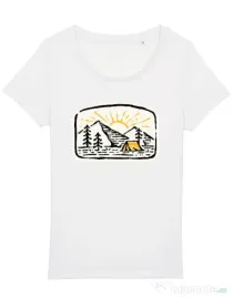Tricou STANLEY STELLA dama Hand drawn camp Alb