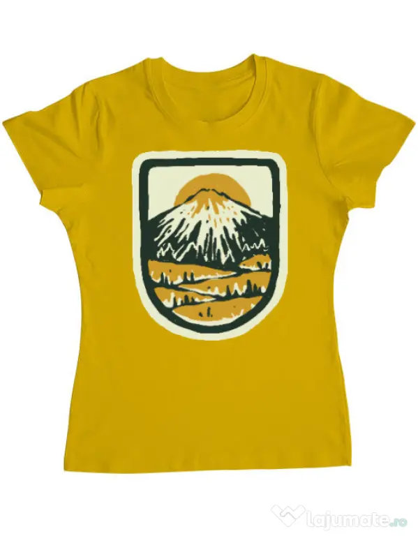 Tricou ADLER dama Hand drawn mountains Galben
