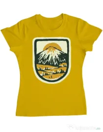 Tricou ADLER dama Hand drawn mountains Galben