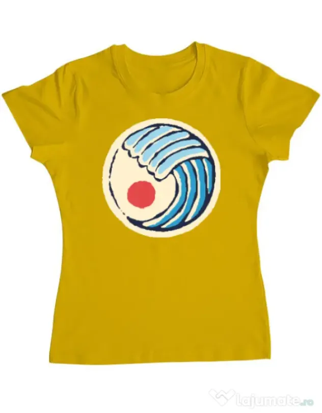 Tricou ADLER dama Great wave Galben