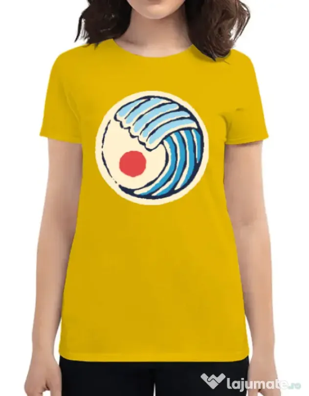 Tricou ADLER dama Great wave Galben
