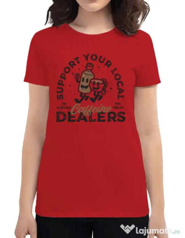 Tricou ADLER dama Coffee dealers Rosu