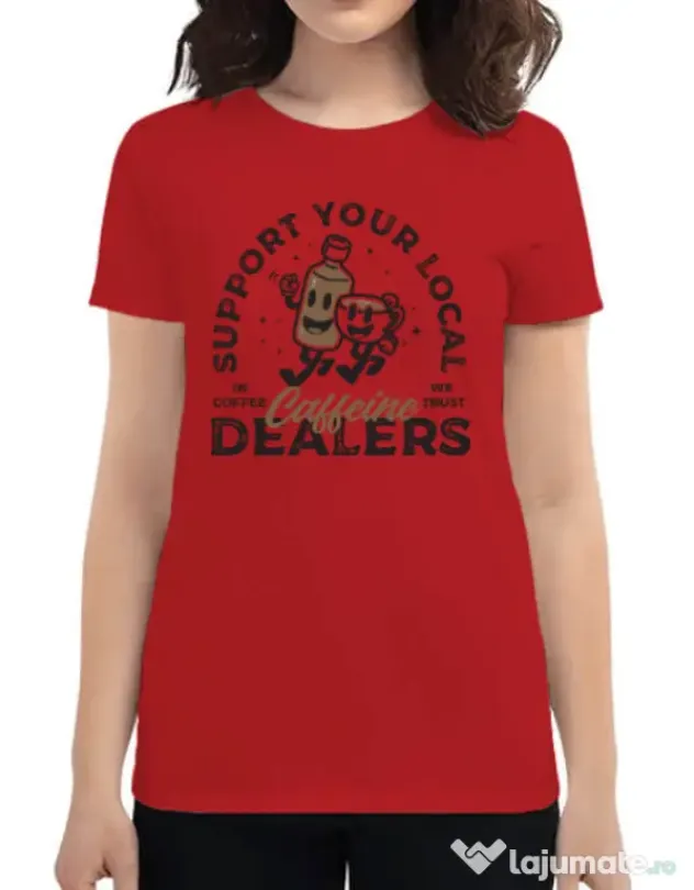Tricou ADLER dama Coffee dealers Rosu