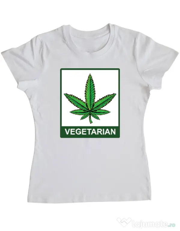 Tricou ADLER dama Vegetarian Alb