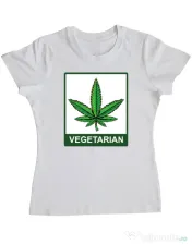 Tricou ADLER dama Vegetarian Alb 