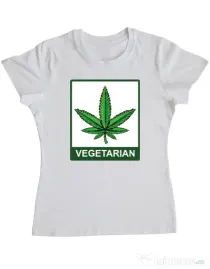 Tricou ADLER dama Vegetarian Alb