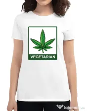 Tricou ADLER dama Vegetarian Alb 