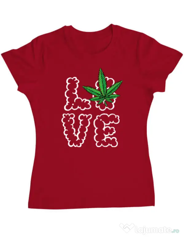 Tricou ADLER dama Love weed Rosu