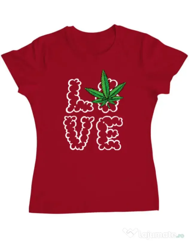 Tricou ADLER dama Love weed Rosu