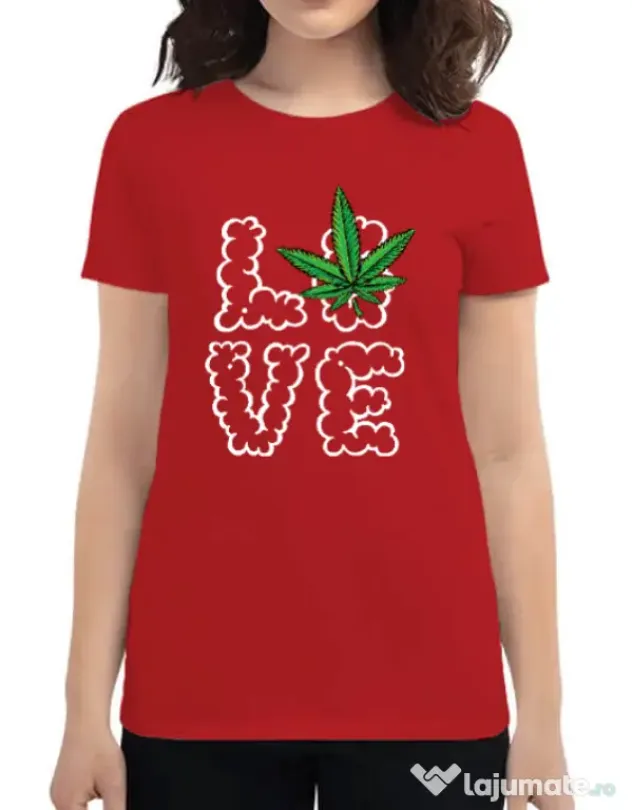 Tricou ADLER dama Love weed Rosu